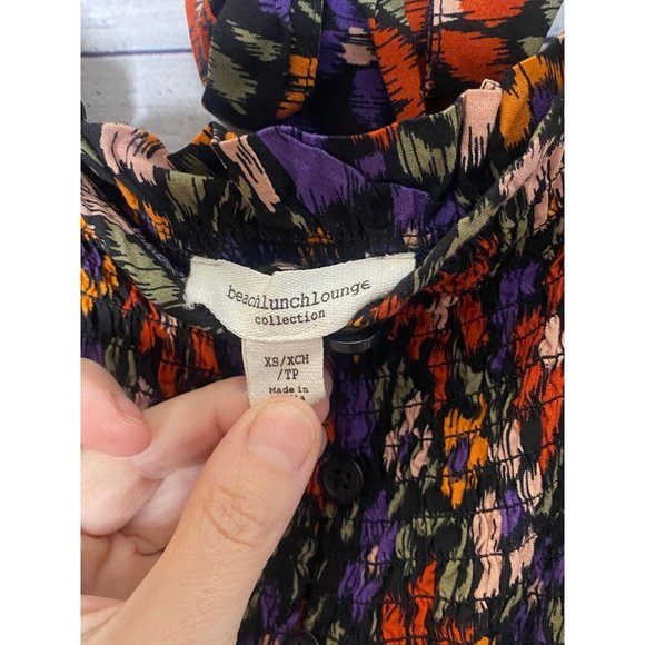 Women's Beach Lunch lounge multi-color‎ short sleeve tie back dress size XS - Picture 3 of 4